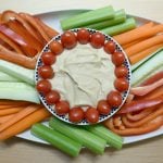 Hummus and vegetables - healthy food for back-to-school