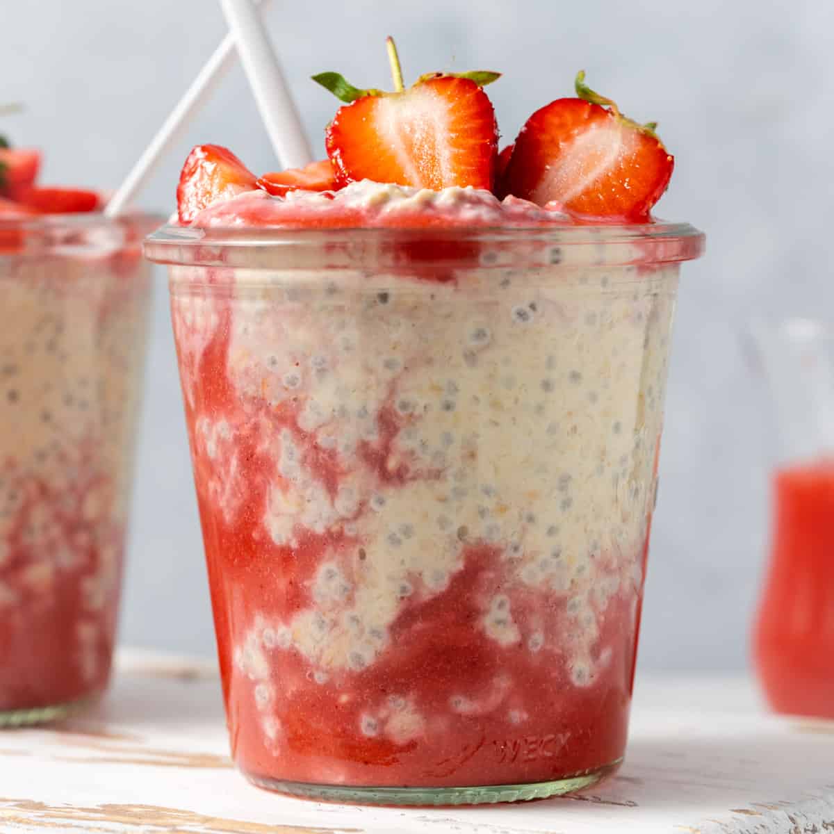 Strawberries and Cream Protein Overnight Oats